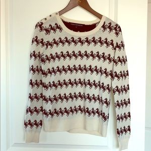 French Connection Cream/Black Sweater in S